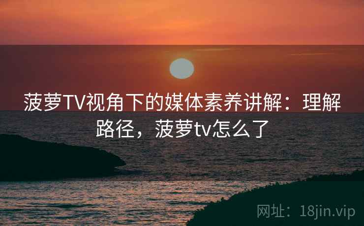菠萝TV视角下的媒体素养讲解：理解路径，菠萝tv怎么了
