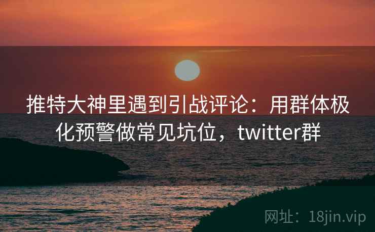 推特大神里遇到引战评论：用群体极化预警做常见坑位，twitter群