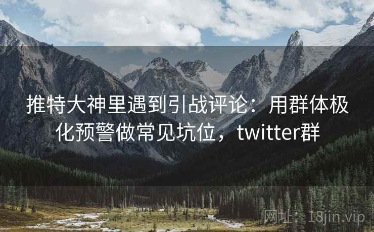 推特大神里遇到引战评论：用群体极化预警做常见坑位，twitter群