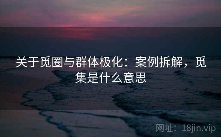 关于觅圈与群体极化：案例拆解，觅集是什么意思